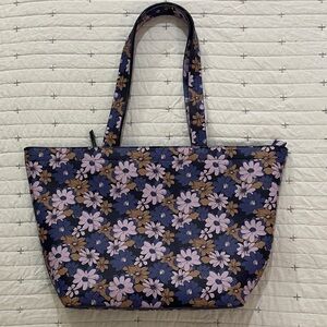Vera Bradley Navy and Lavender Floral Tote